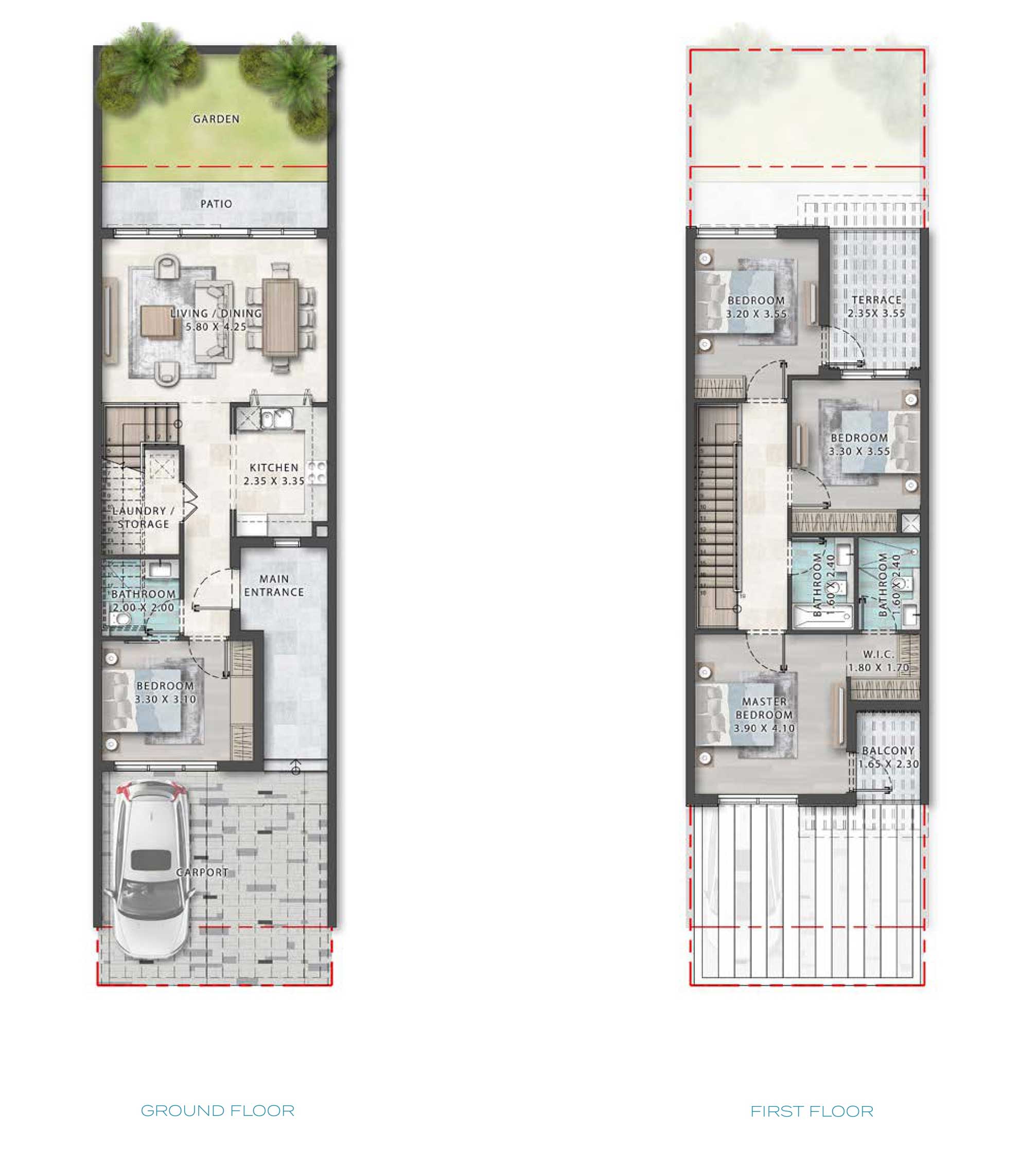 4 Bedroom Townhouse Floor Plan