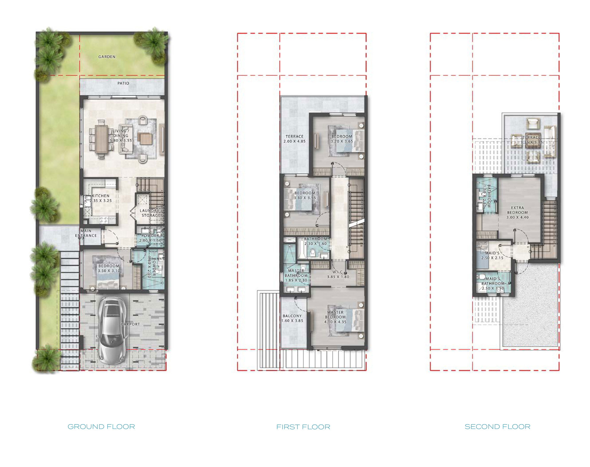 5 Bedroom Townhouse Floor Plan